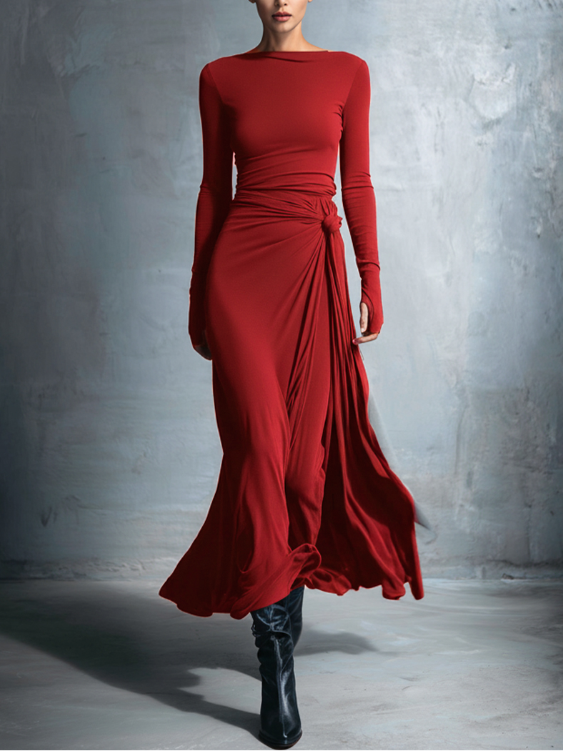 NAIARA ❘ Robe maxi avec nœud latéral