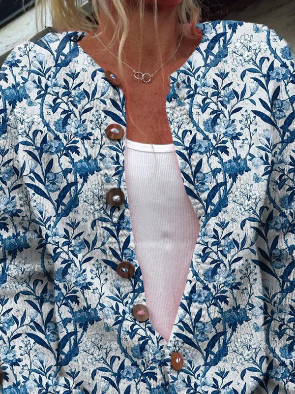 TIVERLY™ | Cardigan floral vintage à boutons