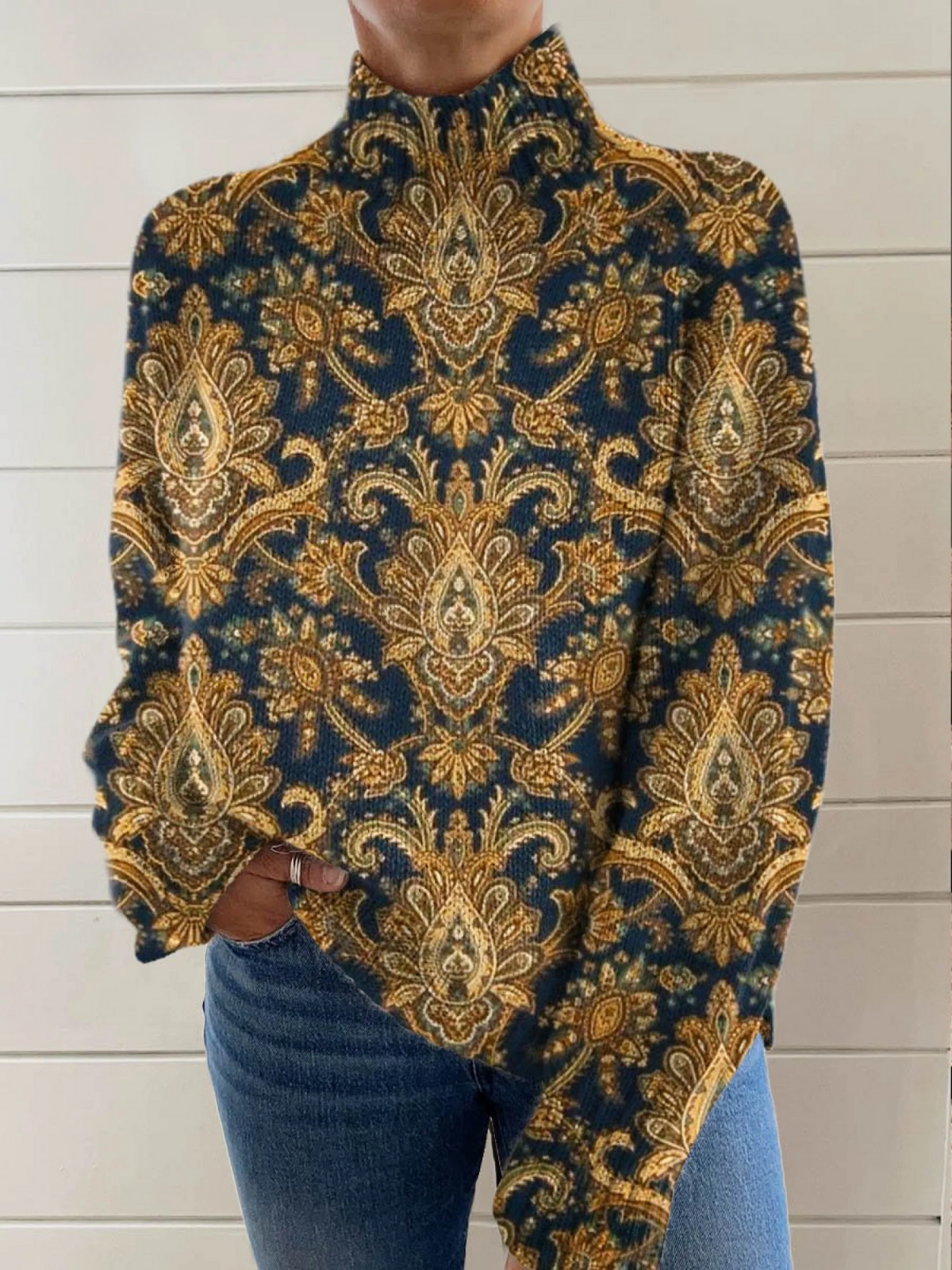 DELLA - bleu marine et doré