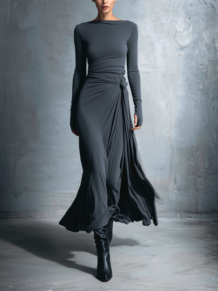 NAIARA ❘ Robe maxi avec nœud latéral