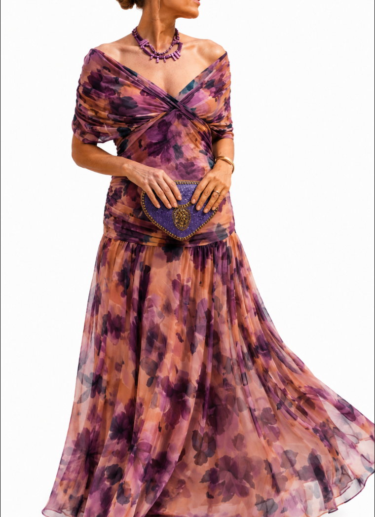 MIKAELA | Robe longue à épaules dénudées