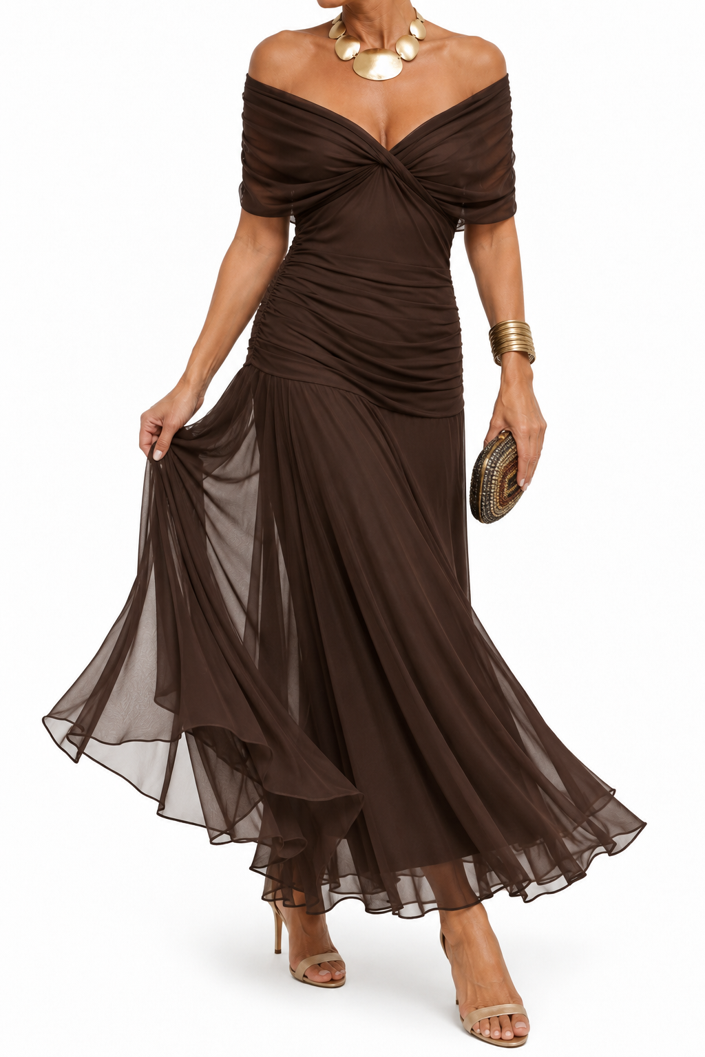 MARLENE | Robe longue à épaules dénudées