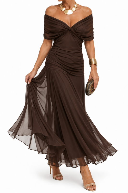 MARLENE | Robe longue à épaules dénudées