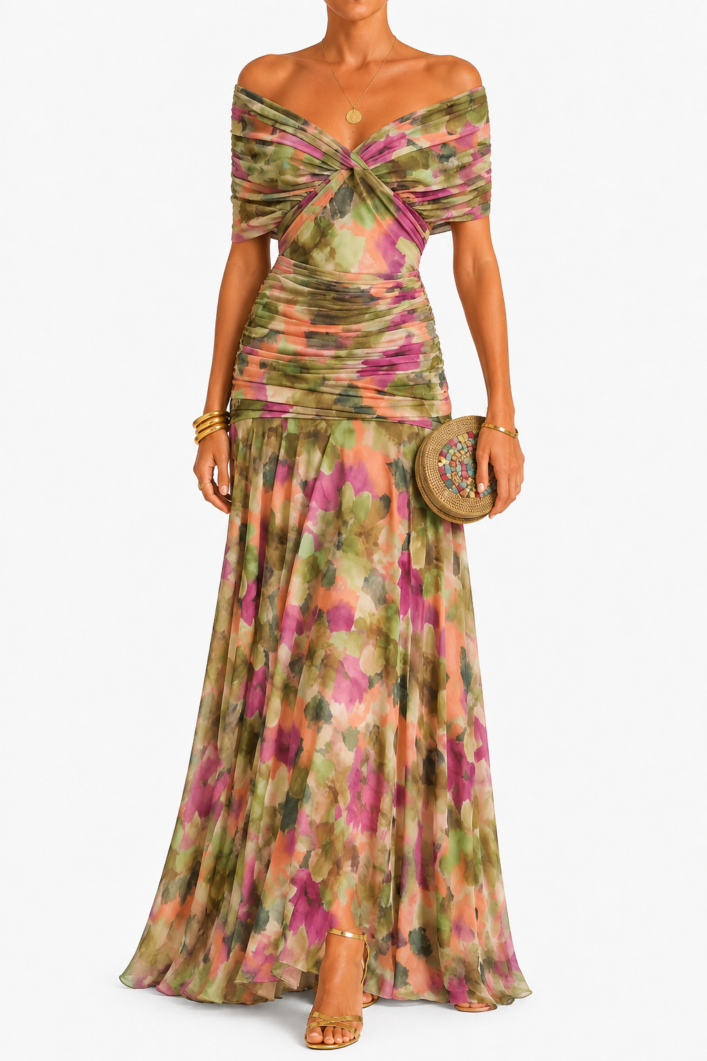 IGNACIA | Robe longue plissée fleurie