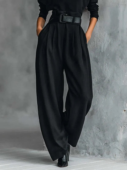 GINEVRA | Ensemble col haut noir et pantalon droit